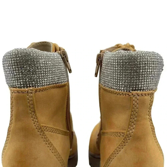 Wild Pair Womens 9M Bentli Nubuck Embellished Combat & Lace-up Boots Tan Nubuck - Picture 8 of 15